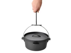 Taino Dutch Oven 4L Gusseisen Feuertopf Deckelheber Grillzubehör Dopf