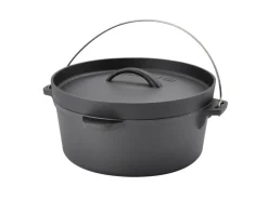 Taino Dutch Oven 4L Gusseisen Feuertopf Deckelheber Grillzubehör Dopf