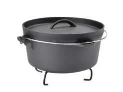Taino Dutch Oven 4L Gusseisen Feuertopf Deckelheber Grillzubehör Dopf