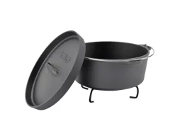 Taino Dutch Oven 4L Gusseisen Feuertopf Deckelheber Grillzubehör Dopf