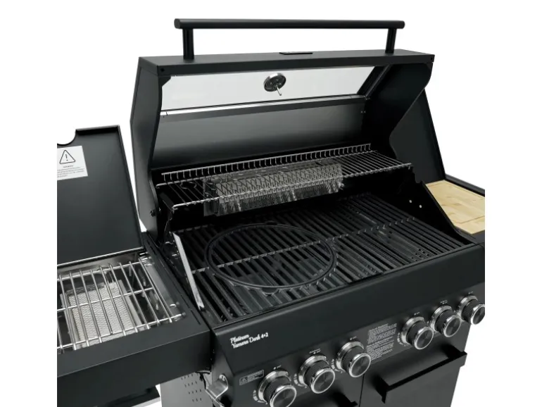 Taino Platinum Yamara Dark 4+2 Set Mit Haube Gasgrill Stahl 4 Brenner Sear-Burner Backburner
