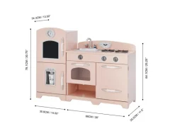 Teamson Kids Große Holzspielküche Spielherdset mit Zubehör Rosa