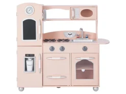 Teamson Kids Kinderküche Spielküche mit Zubehör für Kinder Rosa