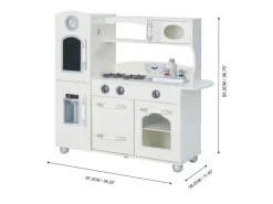 Teamson Kids Kinderküche Spielküche mit Zubehör für Kinder Weiß