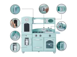 Teamson Kids Kinderküche Spielküche mit Zubehör für Kinder Minze