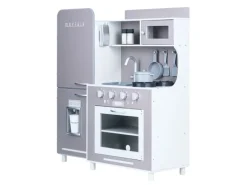 Teamson Kids Mayfair Holzspielküche & 11 Zubehörteile für Kinder Grau