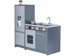 Teamson Kids Milano Kinder Holz Spielküche 10 Zubehörteile Grau