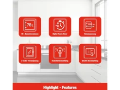 Telefunken Backofen Einbaubackofen Autark 78 Liter Hot Air Shield 60 cm Einbau Ofen Ohne Kochfeld Schwarz