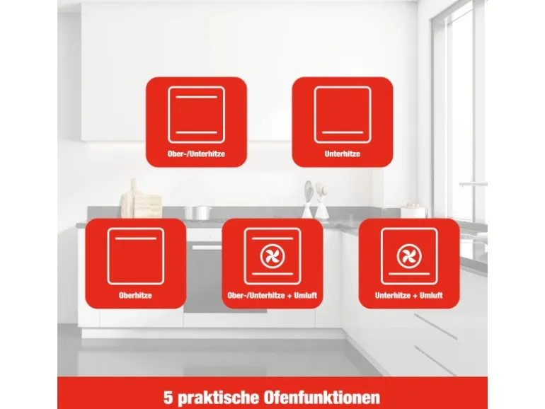 Telefunken Backofen Einbaubackofen Autark 78 Liter Hot Air Shield 60 cm Einbau Ofen Ohne Kochfeld Schwarz