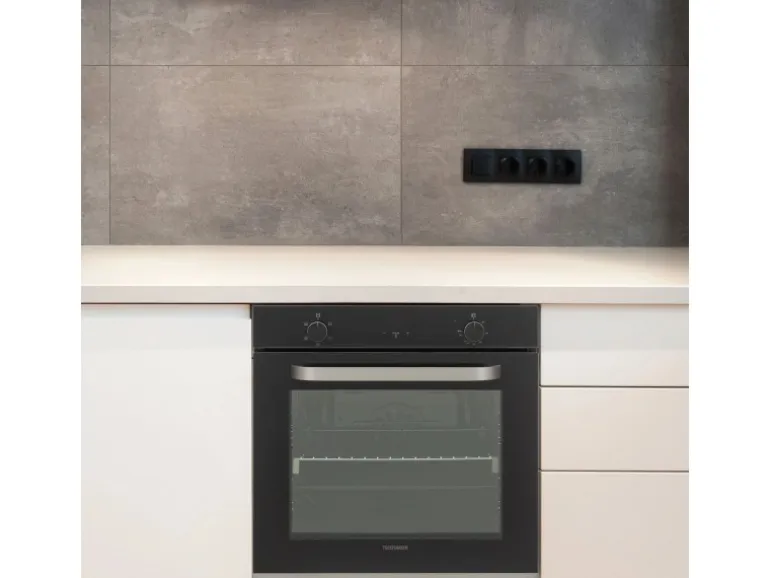 Telefunken Backofen Einbaubackofen Autark 78 Liter Hot Air Shield 60 cm Einbau Ofen Ohne Kochfeld Schwarz