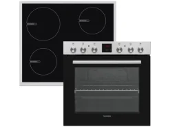 Telefunken Einbauherd-Set Backofen mit Induktionskochfeld 4 Zonen Teleskopauszug 78 Liter B-HS-75-I-I