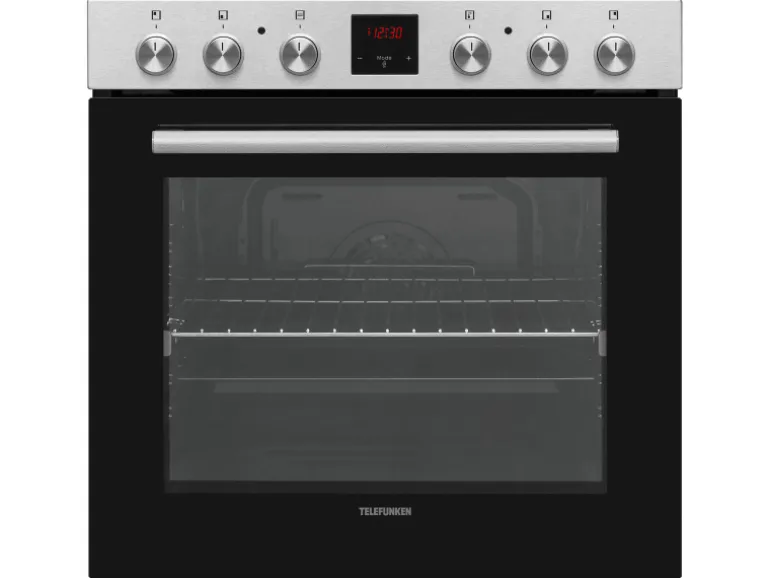 Telefunken Einbauherd-Set Backofen mit Induktionskochfeld 4 Zonen Teleskopauszug 78 Liter B-HS-75-I-I