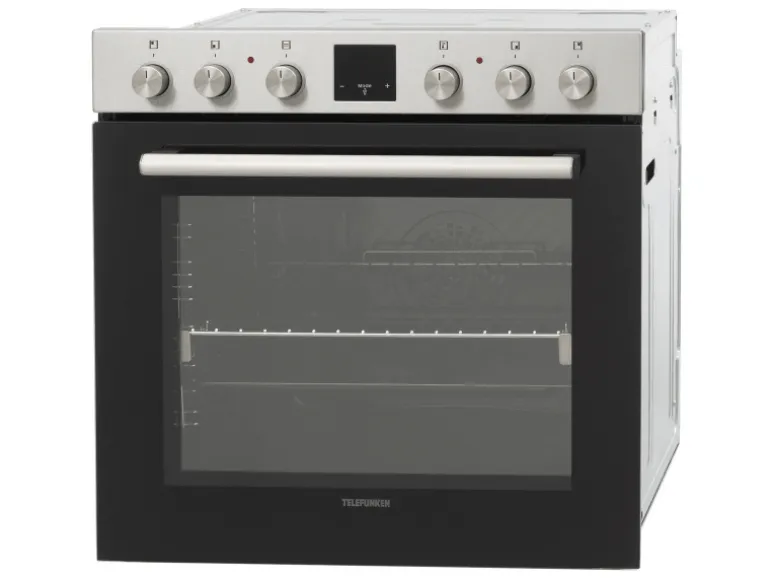 Telefunken Einbauherd-Set Backofen mit Induktionskochfeld 4 Zonen Teleskopauszug 78 Liter B-HS-75-I-I