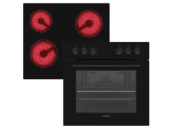 Telefunken Einbauherd-Set Backofen mit Grill und Umluft 65 Liter Vap-Clean ECH65A-B2