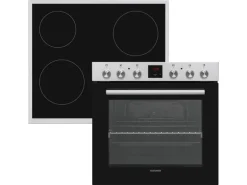 Telefunken Einbauherd-Set Backofen mit Glaskeramik-Kochfeld 4 Zonen Teleskopauszug 78 Liter B-HS-75-C-I