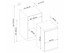 Telefunken Einbaukühlschrank 112L mit Gefrierfach 88cm Nische Schlepptür EKGS120E2