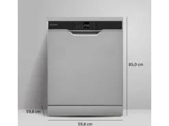 Telefunken Geschirrspüler Freistehend 60 cm Spülmaschine Silber 12 Maßgedecke 6 Programme AquaStop Eco GFS6012DI