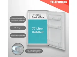 Telefunken Kühlschrank mit Gefrierfach Freistehend 89L Nutzinhalt CF-33-101-W2