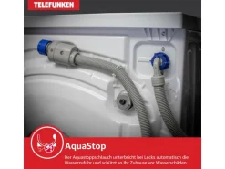 Telefunken Waschmaschine 8kg 1400 U/Min. Inverter Motor AquaStop 15 Programme W-8-1400-A-W weiß