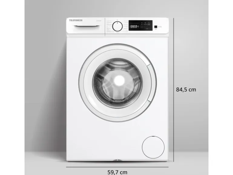 Telefunken Waschmaschine 7kg Frontlader 1400 U/Min Inverter Motor Schontrommel 15 Programme Weiß W714A1W