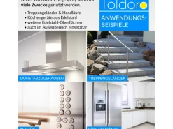 Toldoro Set 2x Edelstahl Pflegespray 400ml  Edelstahlreiniger für Küche oder Grill Edelstahlpflege Spray als Reinigungsmittel oder Metallreiniger
