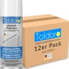 Toldoro 12x Edelstahl Pflegespray 400ml  Edelstahlreiniger für Küche oder Grill Edelstahlpflege Spray als Reinigungsmittel oder Metallreiniger
