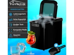 TroniTechnik Eiswürfelmaschine Ice Maker Eiswürfelbereiter Schwarz Kunststoff