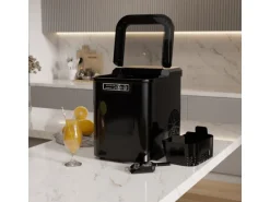 TroniTechnik Eiswürfelmaschine Ice Maker Eiswürfelbereiter Schwarz Kunststoff