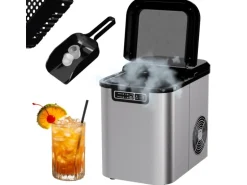 TroniTechnik Eiswürfelmaschine Ice Maker Eiswürfelbereiter Silber Edelstahl