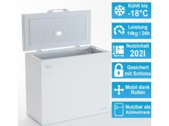 Tronitechnik Gefriertruhe Kühltruhe Borgar Pro Mit 2In1 Gefrier- Und Kühlfunktion | 210 Liter 223Kwh/Jahr | Led-Licht