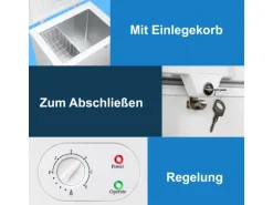 Tronitechnik Gefriertruhe Kühltruhe Borgar Pro Mit 2In1 Gefrier- Und Kühlfunktion | 160 Liter 184Kwh/Jahr Led Griff