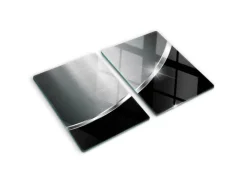 Tulup Herdabdeckplatte SET aus 2 Stück 40x52 cm Glas-Servierbrett Küchenutensilien Schutzplatte Spritzschutz Textur