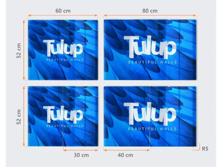 Tulup Herdabdeckplatte SET aus 2 Stück 40x52 cm Glas-Servierbrett Küchenutensilien Schutzplatte Spritzschutz Textur