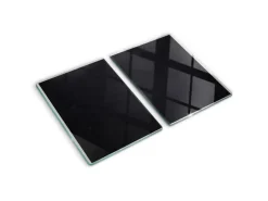 Tulup Herdabdeckplatte SET aus 2 Stück 40x52 cm Schneidebrett aus Glas Küchenutensilien Spritzschutz Anschlagtafel