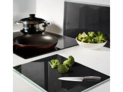 Tulup Herdabdeckplatte SET aus 2 Stück 40x52 cm Schneidebrett aus Glas Küchenutensilien Spritzschutz Anschlagtafel