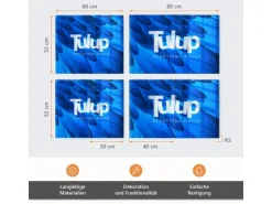 Tulup Herdabdeckplatte SET aus 2 Stück 30x52 cm Schneidebrett aus Glas Schutzplatte Spritzschutz Abdeckung Marmor