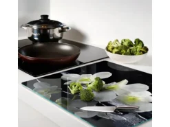 Tulup Herdabdeckplatte 60x52 cm Schneidebrett Glas Schutzplatte Küchenutensilien Spritzschutz Abdeckung Orchidee