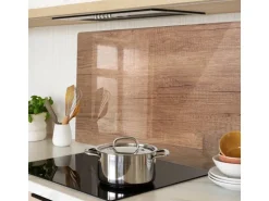 Tulup Herdabdeckplatte 80x52 cm Schneidebrett Glas Schutzplatte Küchenutensilien Spritzschutz Abdeckung Holz