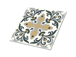 Tulup PVC Fliesen Selbstklebende 30 cm x 30 cm Set von 9 Klassische Klebefliesen Vinyl Bodenfliesen Klebefliesen für Küche Gemüse-Muster