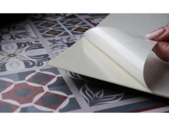 Tulup PVC Fliesen Selbstklebende 30 cm x 30 cm Set von 9 Klassische Klebefliesen Vinyl Bodenfliesen Klebefliesen für Küche Gemüse-Muster