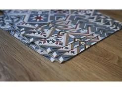 Tulup PVC Fliesen Selbstklebende 30 cm x 30 cm Set von 9 Klassische Klebefliesen Vinyl Bodenfliesen Klebefliesen für Küche Gemüse-Muster