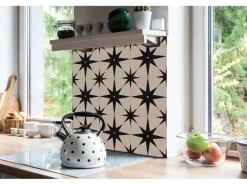 Tulup PVC Fliesen Selbstklebende 30 cm x 30 cm Set von 9 Klassische Klebefliesen Vinyl Bodenfliesen Klebefliesen für Küche Stern