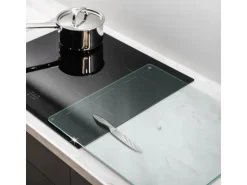 Tulup Schneidebrett Glas Schneidebrett Transparent 60x52 cm Rechteckiges Schneidebrett Transparente Schneidebrett