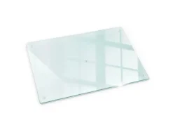 Tulup Schneidebrett Küchen Schneidebrett Glas 80x52 cm Rechteckiges Schneidebrett Glas Schneidebrett Transparent