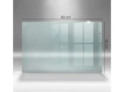 Tulup Schneidebrett Küchen Schneidebrett Glas 80x52 cm Rechteckiges Schneidebrett Glas Schneidebrett Transparent