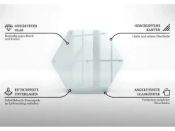 Tulup Schneidebrett Transparente Schneidebrett 40x34 cm Sechseckiges Schneidebrett Küchen Schneidebrett Glas