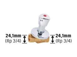 Unterputzventil 24,1 mm (Rp 3/4)