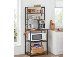 Vasagle Küchenregal 40 cm x 60 cm x 167 cm Braun-Schwarz