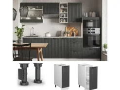 Vicco Apothekerschrank Fame-Line Weiß/Dunkelgrau 30 cm ohne Arbeitsplatte