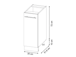 Vicco Apothekerschrank Fame-Line Weiß/Dunkelgrau 30 cm ohne Arbeitsplatte